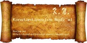Konstantinovics Noémi névjegykártya